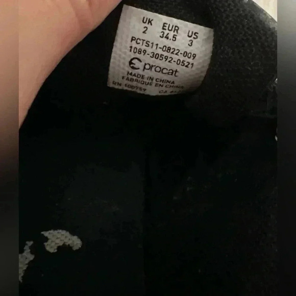 Kid Procat  black / white Soccer Cleats Size 2 - Picture 4 of 5